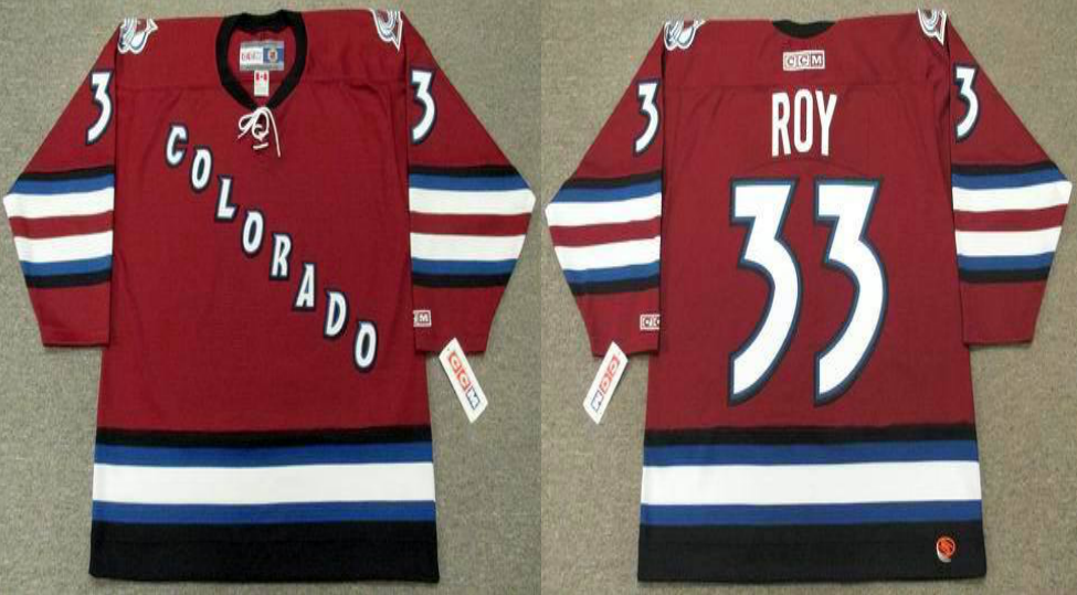 2019 Men Colorado Avalanche 33 Roy Red style #2 CCM NHL jerseys->colorado avalanche->NHL Jersey